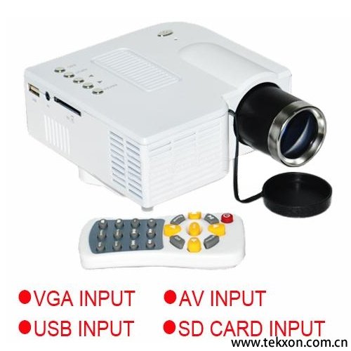 TS28+ Mini AV LED Digital Projector w/USB, SD Card Slot & Speaker - 17＂ - 67＂ Display