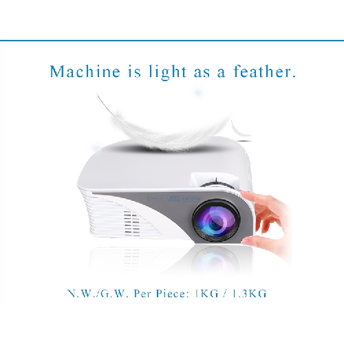 G8005B Mini HD 1080P LED Portable Projector with 2USB/SD/VGA/2HDMI/AV//TV/Micro USB